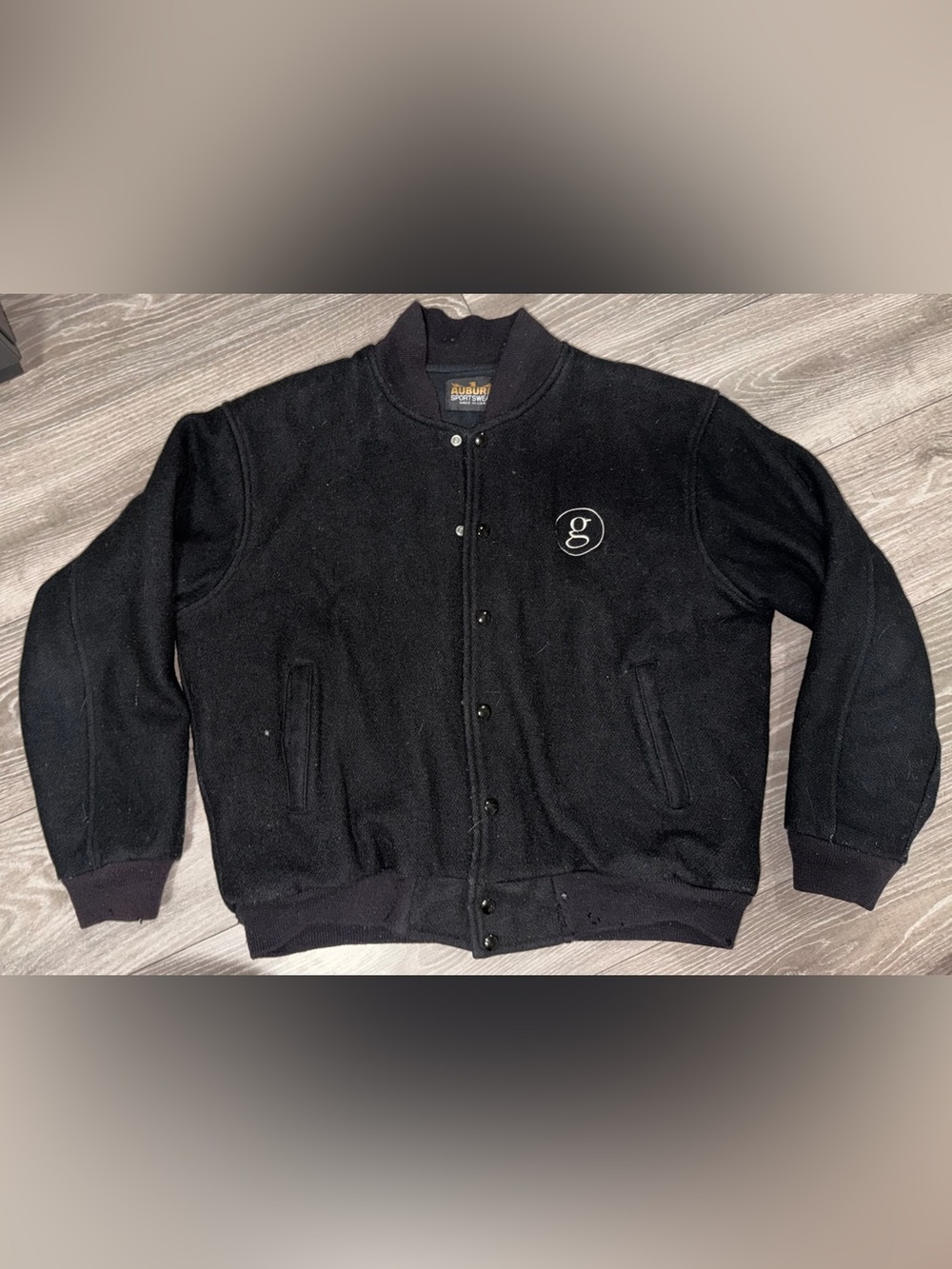 Vintage 90s Garth Brooks World Tour Men's Wool Black Bomber Jacket